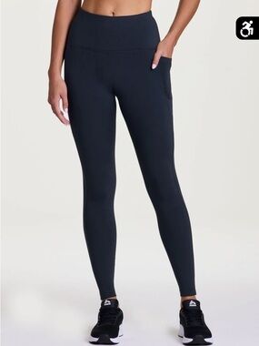 Avalanche Black Fleece Lined Pocket Leggings